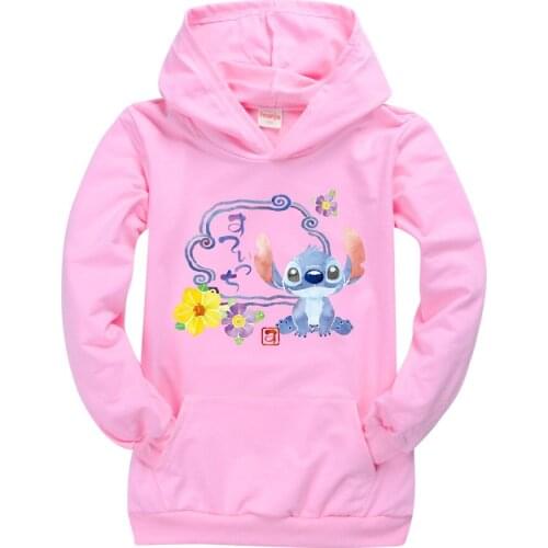 STITCH Cotton childrens sportswear fall clothes children boys and girls clothes children hooded T-shirt pocket hoodiev