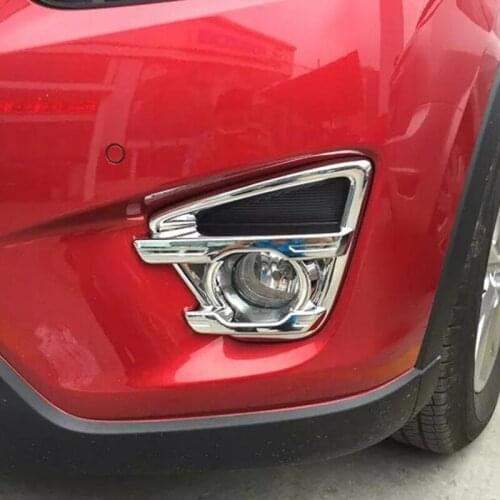 For Mazda CX-5 CX5 SUV 5door 2012 2013 2014 Car Front Fog Light Lamp Cover Trim Molding Protection 2pcs ABS Chrome