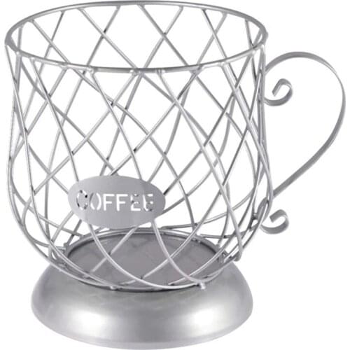 FQYL Coffee Storage Basket,Iron Storage Basket,Coffee Pod Holder,Coffee Capsule Holder,Household Kitchen Storage Basket