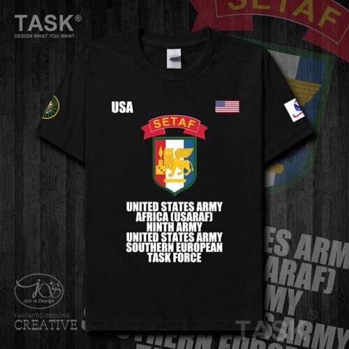 US Army Southern European Task Force new Tops t shirt Short sleeve country Tactical Military summer cotton Solid Casual Print