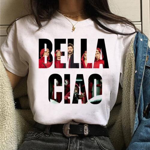 New Fashion Women Tshirt Bella Ciao T Shirt La Ca Sa De Papel T-shirt Female Short Sleeve Tops Tee Summwe Woman T-shirts Tops