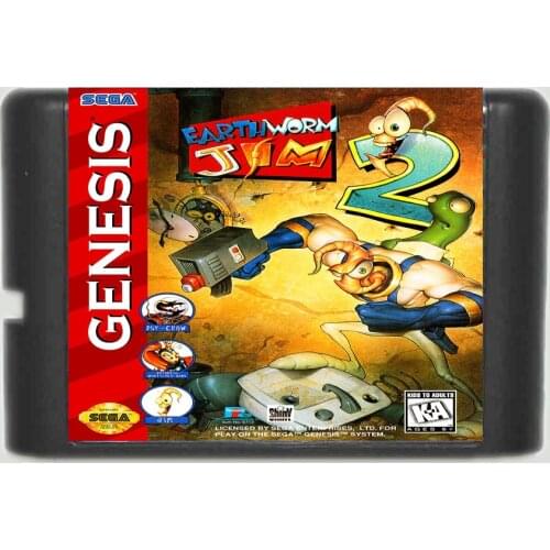 Earth Worm Jim 2 16 Bit MD Game Card For Sega Mega Drive For Genesis