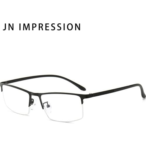 JN Anti-blue light reading glasses, mens and womens ultralight half-frame glasses, transparent resin lenses1.0-4.0diopterT5085