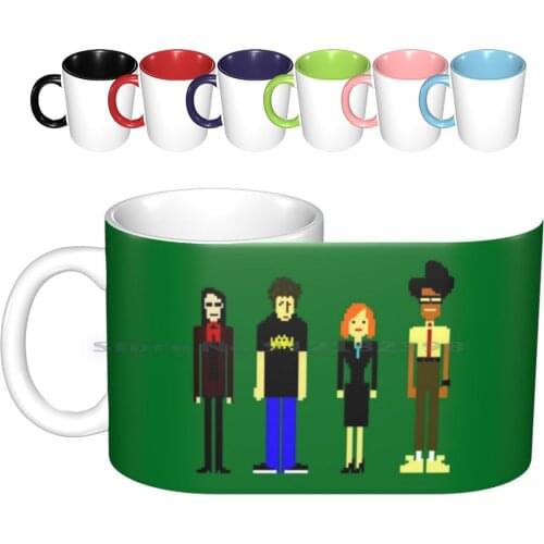 It Crowd Ceramic Mugs Coffee Cups Milk Tea Mug It Crowd It Crowd Geek Tv Funny Moss Roy Jen Richmond Pixels Pixel 90s Retro