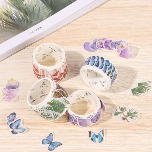 100 pcs/lot Adhesive Tape Masking Washi Tape Mushroom butterfly Decorative Tape Diy Scrapbooking Sticker Label Stationery