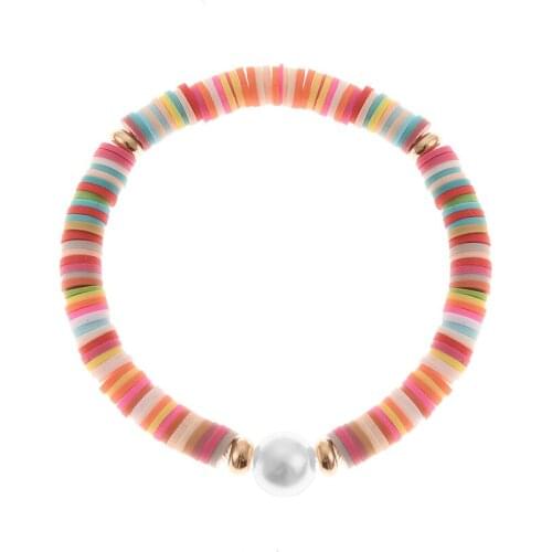 Colorful African Vinyl Disc Beads Bracelet for Women Elastic Stretch Hand Chain Female 2020 Fashion Jewelry Bracelets Female New