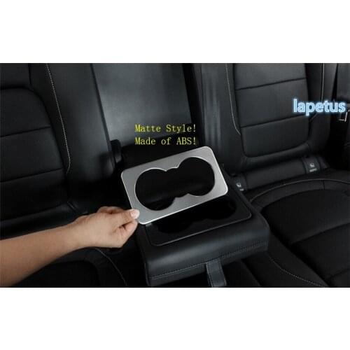 Lapetus Rear Seat Water Cup Holder Decoration Frame Cover Trim 1 Pcs Fit For Jaguar XF 2016 2017 2018 2019 ABS Matte Style