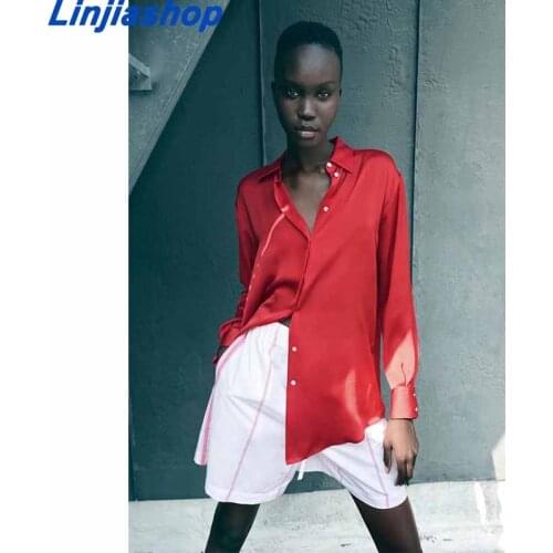 Linjiashop Womens Satin Shirts