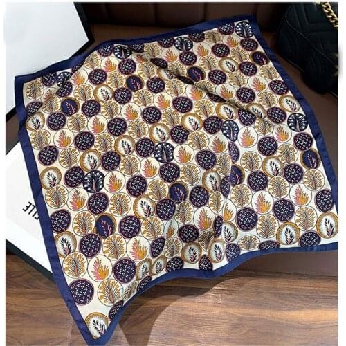 Fashion Scarf Women Handkerchief Bandana Small Neck hijab lady girl 100% Pure Silk Scarves Brand New Shawls Wraps Foulard 53cm