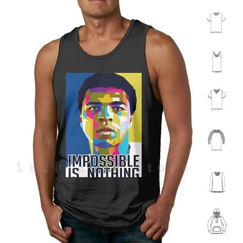MuhammadAli Impossible Is Nothing tank tops vest 100% Cotton MuhammadAli Impossible Is Nothing MohammedAli Greatest Boxer