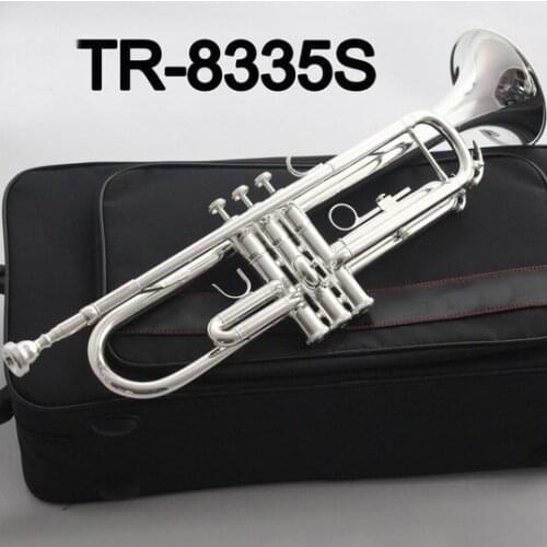 Music Fancier Club Bb Trumpet 8335S Silver Plated Music Instruments Profesional Trumpets Student Included Case Mouthpiece