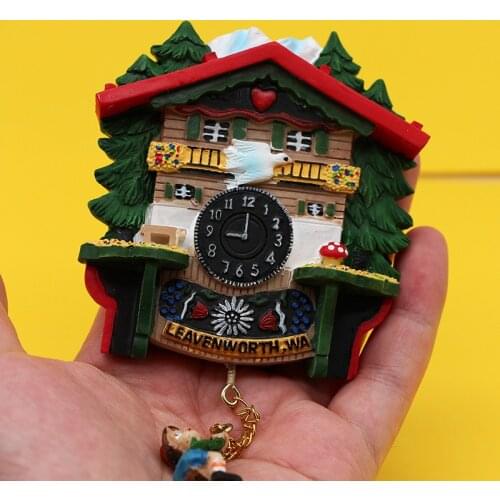 Germany Switzerland sheep pipe goo bell 3D magnetic refrigerator Cuckoo clock paste home decoration world tourism souvenir gifts