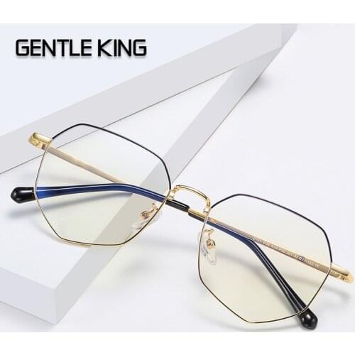 GENTLE KING Metal Anti Blue Light Blocking Glasses Frame Men Women Computer Games Goggles Eyeglasses Optical Spectacle Frame