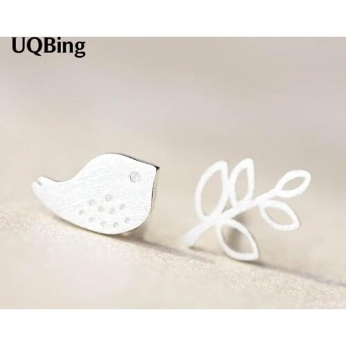 Newest 925 Sterling Silver Earrings Jewelry 925 Silver Bird Stud Earrings Pendientes Plata Brincos
