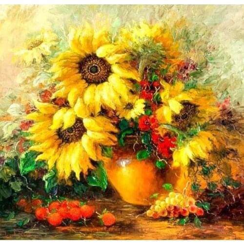 Persian Chrysanthemum Embroidery Needlework Crafts 14CT Unprinted DIY Quality Flower Cross Stitch Kits Handmade Arts Decor