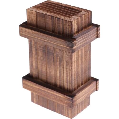 Kids Gift Vintage Wooden Puzzle Boxes with Secret Drawer Magic Compartment Brain Teaser Wooden Toys