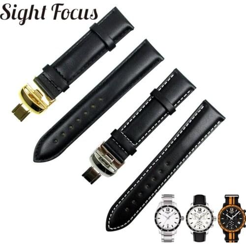 19mm 20mm Watch Bands for Tissot tissote 1853 Italian Calf Skin Leather Watch Strap Black Belt Masculino Watch Bracelets Montre