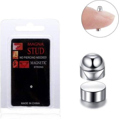 1PC Fake Cheater Non Pierced Magnetic Ear Lip Labret Nose Ring Stud Body Jewelry No Piercing Magnetic Tunnel Plugs Earring
