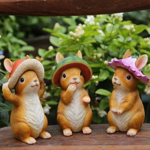 Nordic Creative Resin Swing Simulation Rabbit Decoration Courtyard Balcony Windowsill Home Decorat Ornaments
