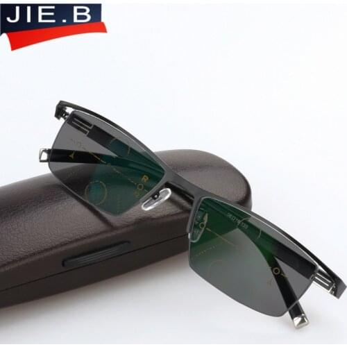 Transition Sun Photochromic Reading Glasses Men adjustable vision With Multifocal Diopter Progressive glasses lentes de lectura