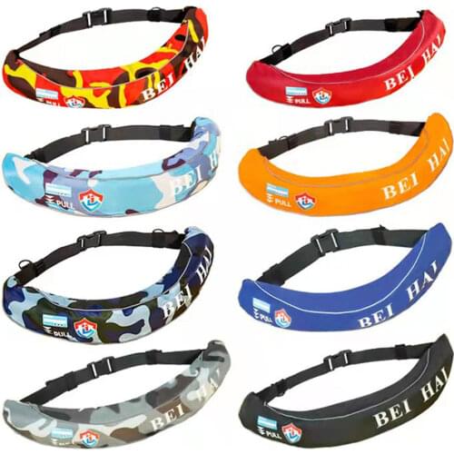 Life Jacket Manual Inflatable Belt Type Free Size With Reflective Tape With Whistle Fishing Disaster swimming Emergency Use