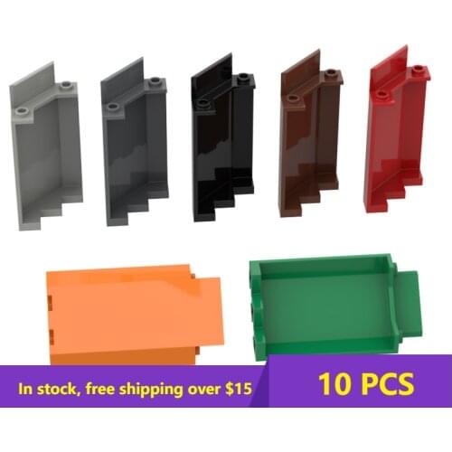 10PCS MOC Compatible For 87421 Panel 3 x 3 x 6 Corner Wall For Building Blocks Parts DIY Educational High-Tech Parts Toys