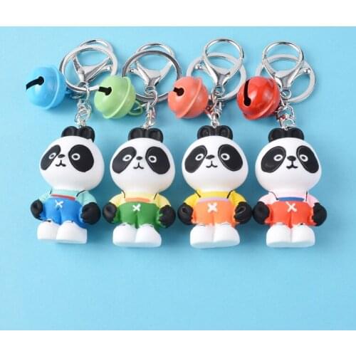 Cute Animal Keychain Creative Cartoon Panda Key Chain Kawaii Doll Keyrings for Women Bag Charm Pendant Car Key Ring Wholesale