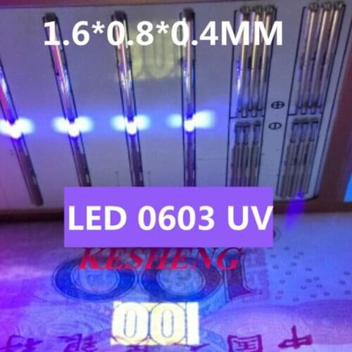 0603 SMD UV Purple led Super Bright SMT LEDS Light Diode Water Clear 395-400nm DIY LIGHT/500PCS