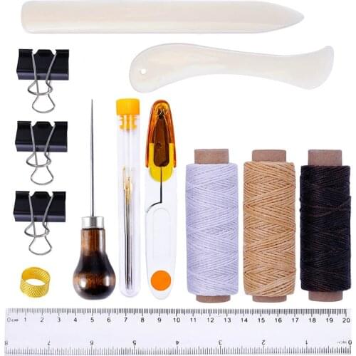 Leather Tools 1Set DIY Handmade Portable Professional Punch Carving Work Leather Craft Hand-stitched Sewing Accessories