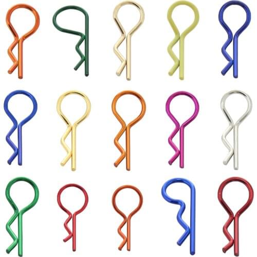 10 Pcs 1.0/1.2/1.4/1.5mm RC Accessories Metal R Type Body Clip Pin for SCX10 Wraith Traxxas TRX4 TRX6 HSP HPI Redcat CC01 SMT