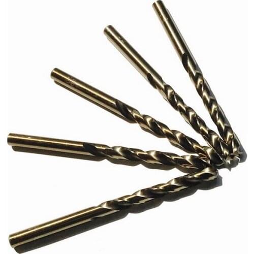 10PCS/SET 3.0*61mm whole CNC grinded HSS M35 Co5% twist drill bits SS Drilling straight Shank for SS/steel/cast steel iron alum