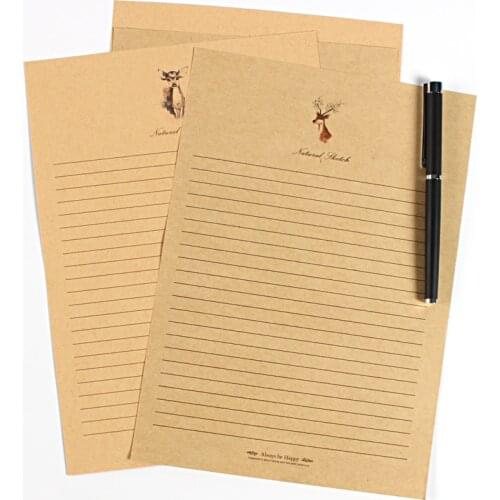 10 pcs/lot European Vintage deer Style Writing Paper stationary Letter set envelope Cards Letters Christmas love letras