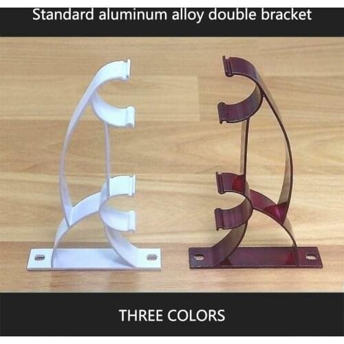 2PCS/Lot Double Curtain Rod Bracket for 25-28mm Rod Aluminum Alloy Window Blind Rod Brackets, Rod Holder for Window Blind Rod
