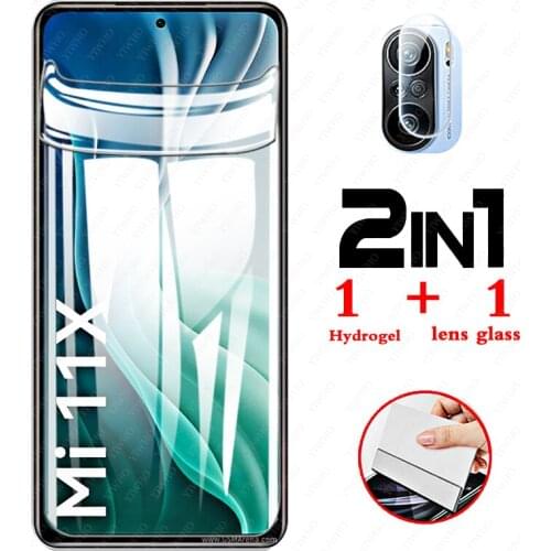 2 In 1 Full Glue Screen Protector for Xiaomi 11x 11 X X11 Hydrogel Film Protective Glass Camera Lens Xiao Mi 11x Xiomi Xiaomi11
