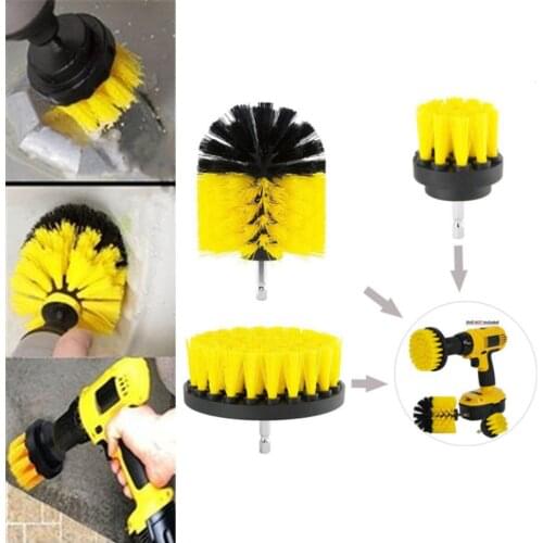 3PCS Electric Screwdriver Drill Brushes Scrubber Cleaner Accessories For Carpet Glass Car Tub Tires Nylon Brushes Power Tools