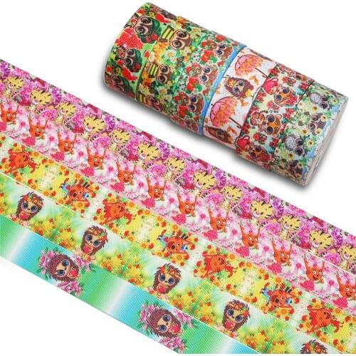 Choshim accessories 10 Yards Per Size Cartoon Ribbon Printed Grosgrain Ribbon DIY Bow Bag Material 53961