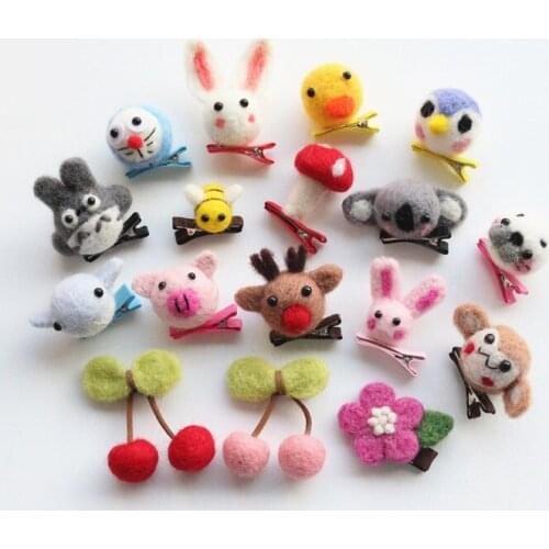 Pet Cats Grooming Accessories Clips Pet Hair Accessory Cartoon wool felt baby card baby full cloth hairpin