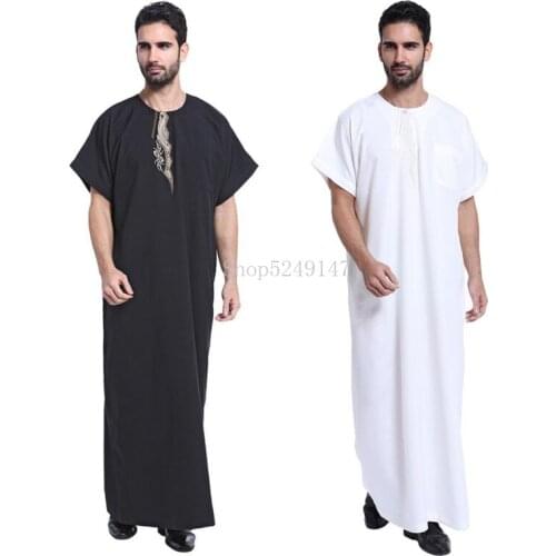 Arab Muslim Clothing for Men The Middle East Arab Male People Dress Thobe Arabic Islamic Abayas Indian Mens Kaftan Robe