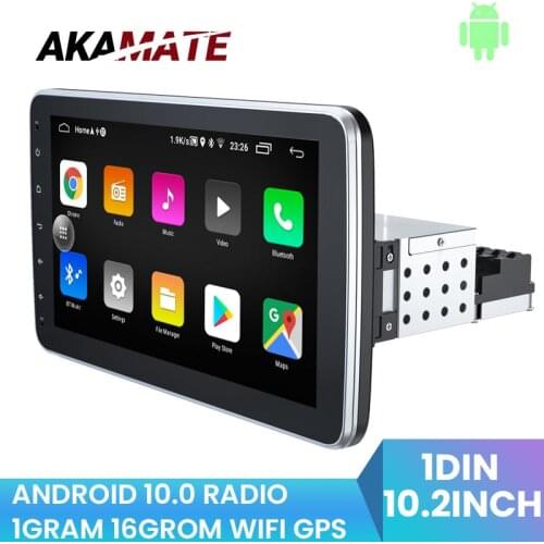 AKAMATE Car Radio 1din Android 10.0 10.2inch Car Video Player GPS WIFI Bluetooth 1GRAM 16GROM Car Stereo Receiver For Car Audio