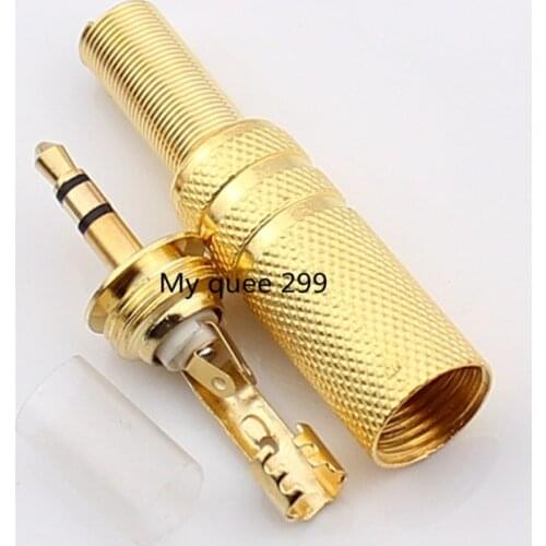 Free shipping gold plated 3.5mm plug RCA Audio Connector RCA audio plug 3.5mm jack Stereo Headset Dual Track Headphone 10pcs/lot