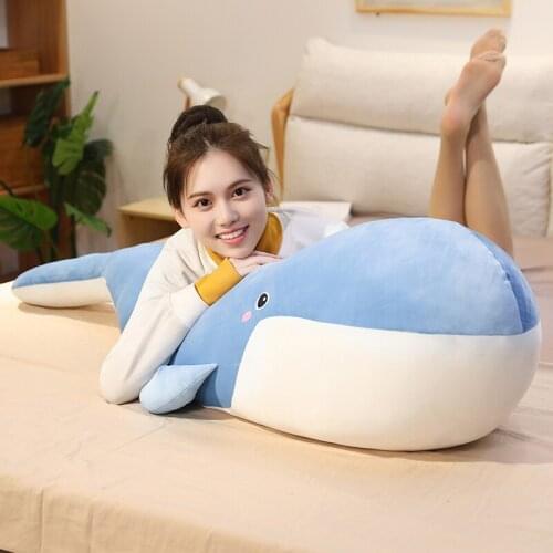 80cm Giant Cute Gtoy Household Sleeping Pillow Cartoon Blue Whale Plush Doll Cushions On The Bed Childrens Birthday Present