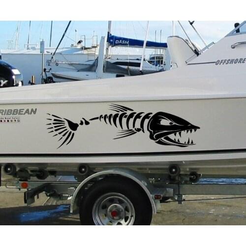 Large Fish Bone Stickers for Boat Body Decal Cruise Sticker Mural Vinyl Covers Auto Sticker Styling Engine Hood Decor 21CM*71cm