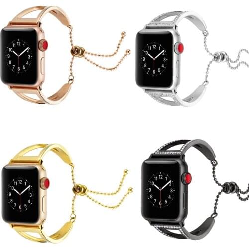 Bracelet for Apple Watch Bands SE Women 38 42 40 44mm Stainless Steel with Pendant Strap for iwatch wristband series 6 5 4 3 2 1