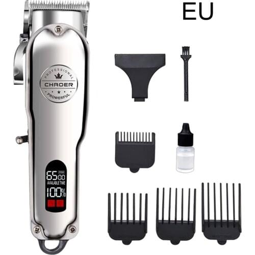 C99 Electric All-metal LCD Clipper Hair Clipper Modeling Oil Head Push LED Smart Display R-shaped Fillet Design
