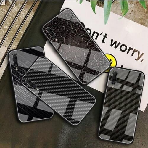 Car carbon fibre Tempered Glass Case For Samsung Galaxy A 10S 10E 20S 20E 30S 40 50S 60 70 80 90 6 7 8 Shell
