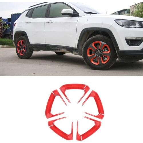 For Jeep Compass 2017 2018 2019 2020 Car Wheel Hub Decoration Cover Car External Accessories Styling ABS Black Red Yellow Green