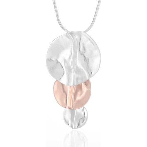 ELOHYI Long Necklace Double Plated Vintage Statement Geometric Pendants Women Fashion Jewelry Collares Mujer Kolye Jewelry