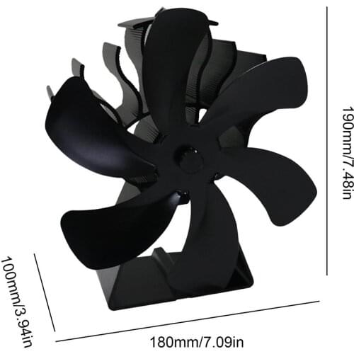 Fireplace Fan For Home 5/6 Blade Heat Powered Stove Fan Log Wood Burner Eco Friendly Quiet Chimenea Fan Efficient Heat Distribut