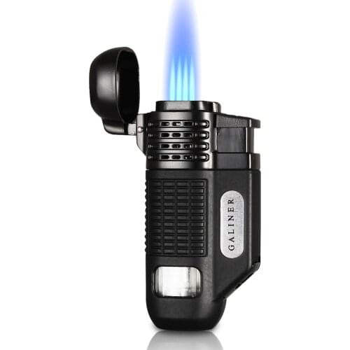 Galiner Butane Lighter Windproof Jet Torch Cigar Lighter Gas Refillable Lighters Pocket Somking Tool W/ Cigar Punch
