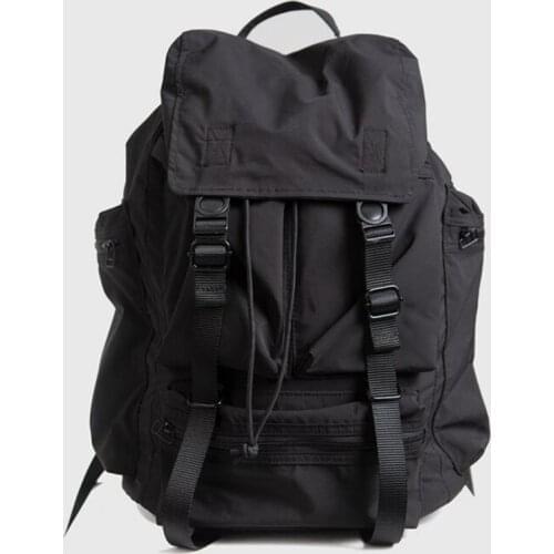 Goth backpack unisex Drawstring bag Black knight bag high-capacity backpack Multiple pockets string bag